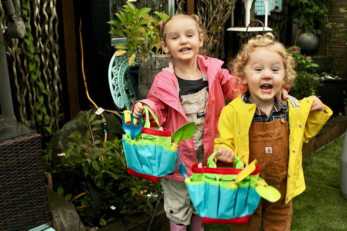 Kids Garden Tool Set – All-in-One Gardening Kit with Trowel, Shovel, Rake, Watering Can & Tote Bag – Durable, Safe & Fun Outdoor Activity for Children Ages 3+
