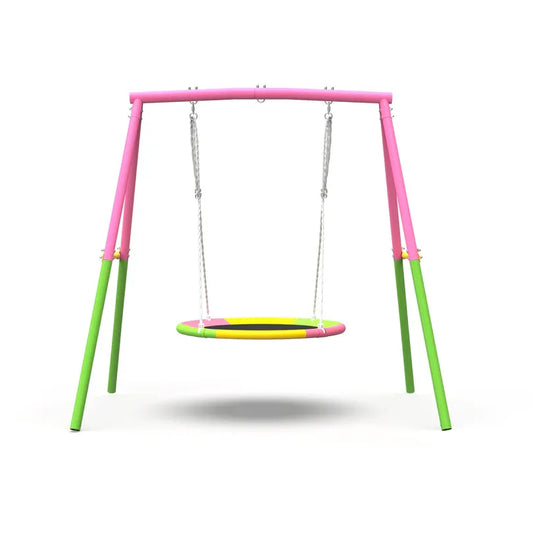 Flying Saucer Swing Set with Heavy Duty A-Frame Metal Swing Stand, Ful