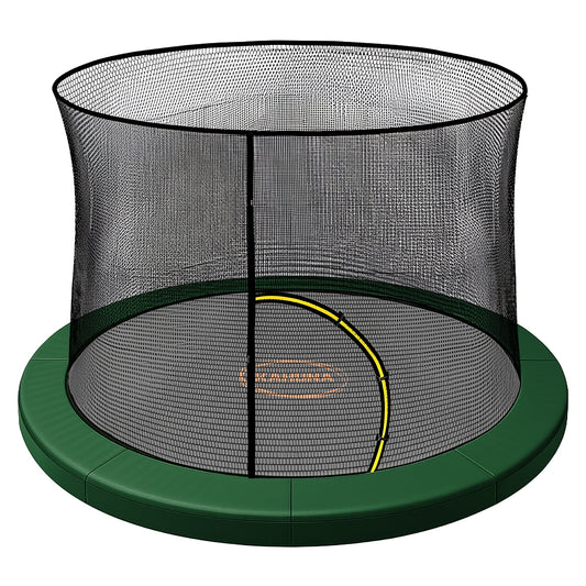 Kahuna 12ft Trampoline Pad and Net - Green