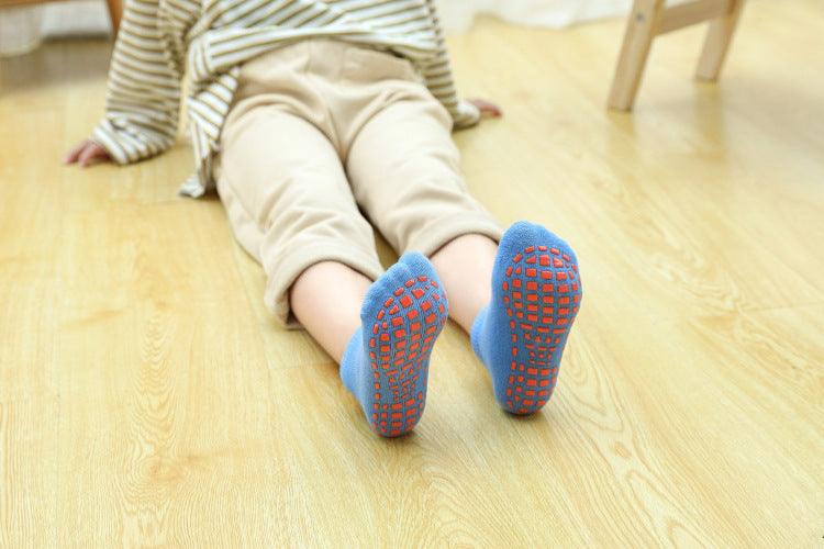 Light Purple 6-Pairs Adult Non-Slip Trampoline Socks - Colorful Anti-Skid Floor Socks with PVC Grip Dots, 35-42EU