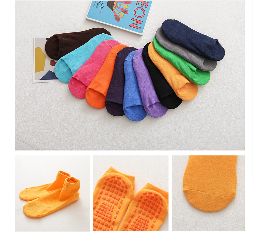 Ten Pairs Of Orange Kids Non-Slip Trampoline Socks  for Playground Early Education and Yoga Unisex Anti-Skid Floor Socks for 1-5 Years