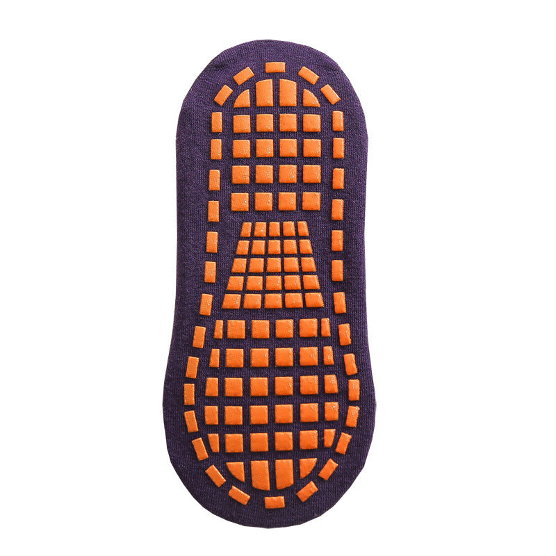 Ten Pairs Of Dark Purple Kids Non-Slip Trampoline Socks  for Playground Early Education and Yoga Unisex Anti-Skid Floor Socks for 1-5 Years